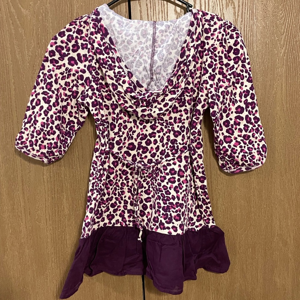 Kids Leopard Print Ruffle Tunic - Picture 3 of 3